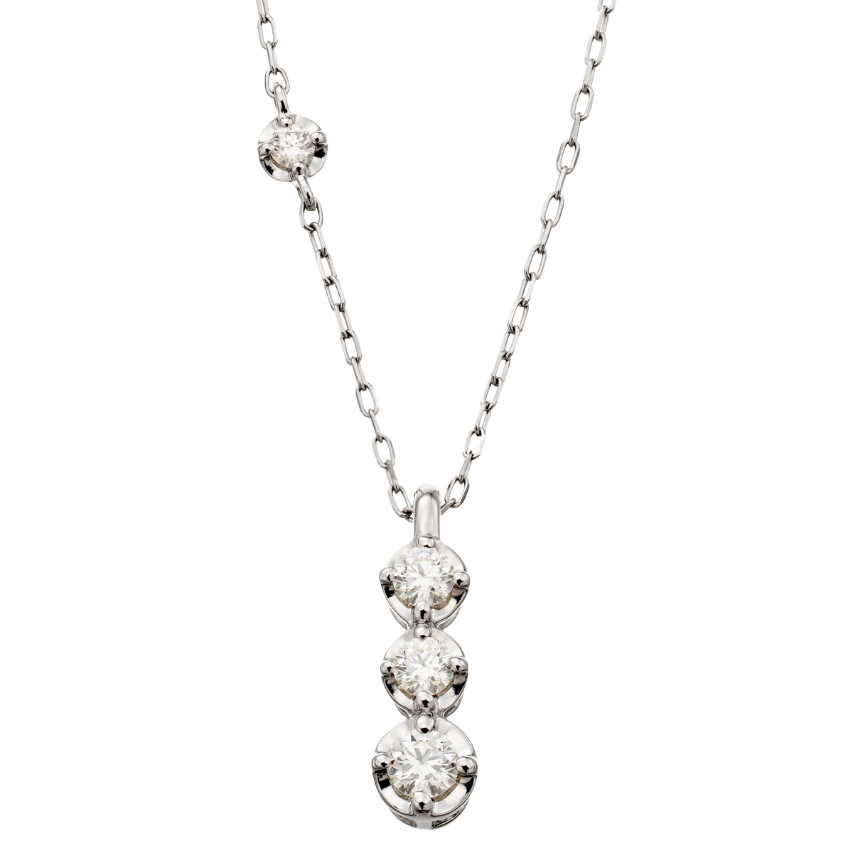 ボツワナ産ダイヤモンドPT3ストーンペンダント 計0.13ctUP - QVC.jp