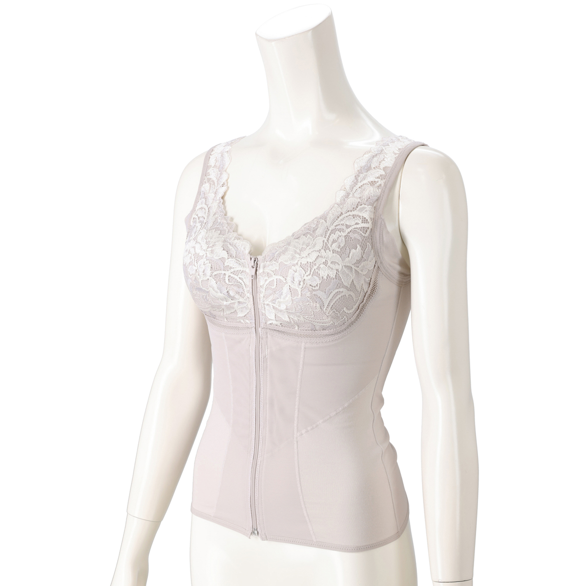 BRNYピース すらっと細く見えるフロントファスナーキャミ ブラデリス