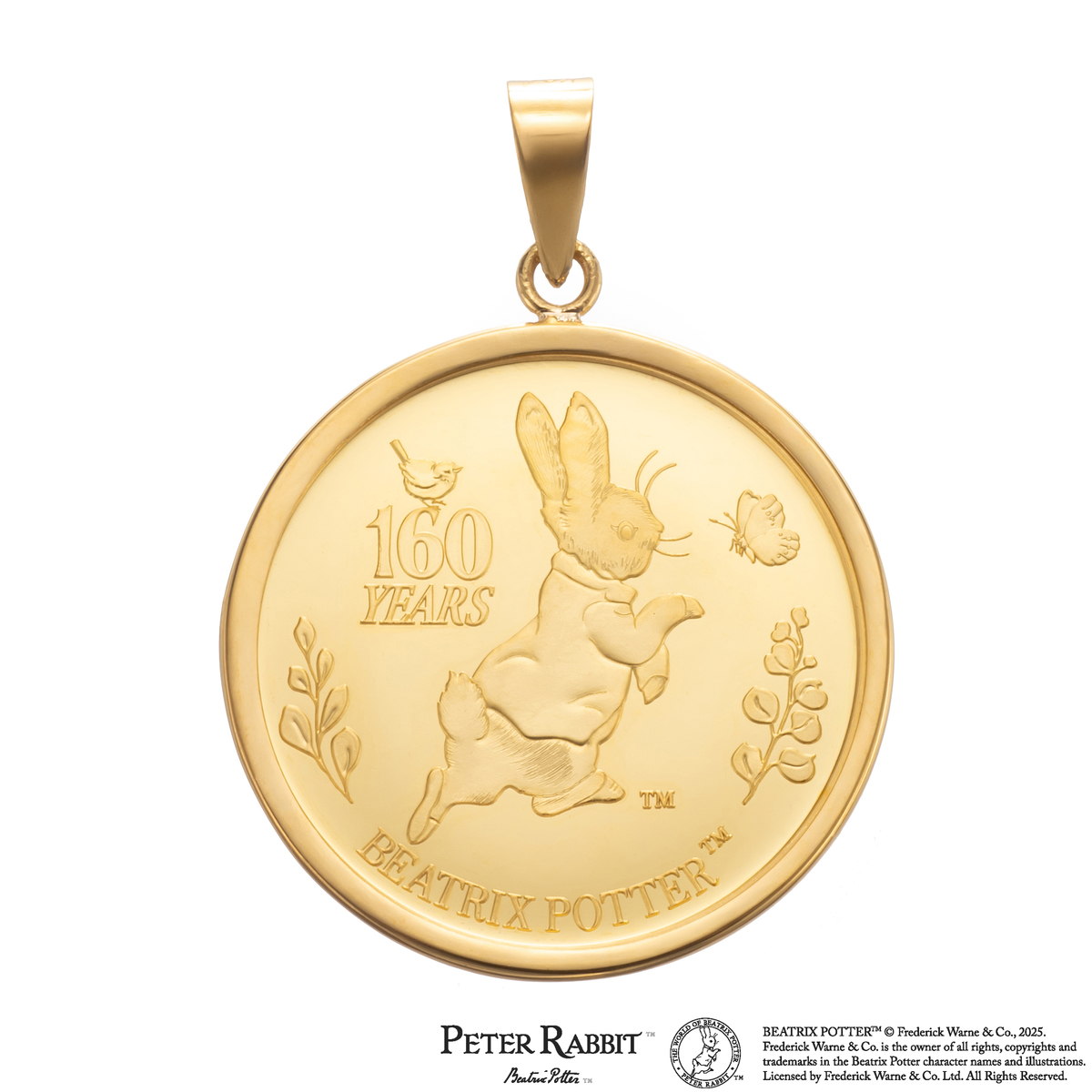純金 ピーターラビット 限定メダルペンダントヘッド ピーターラビット