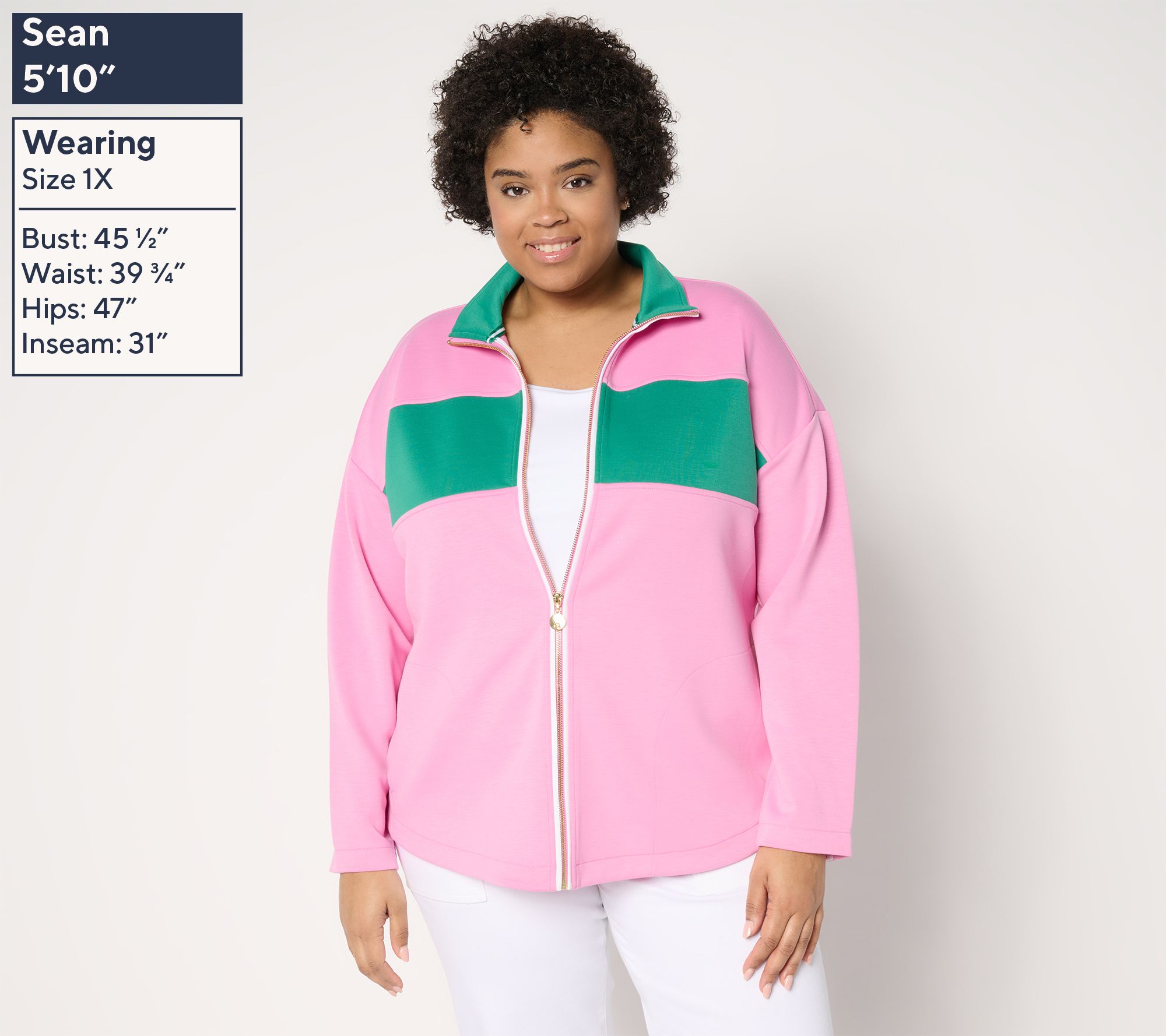Isaac Mizrahi Live! Clubhouse Color-Block Scuba Knit Jacket - QVC.com
