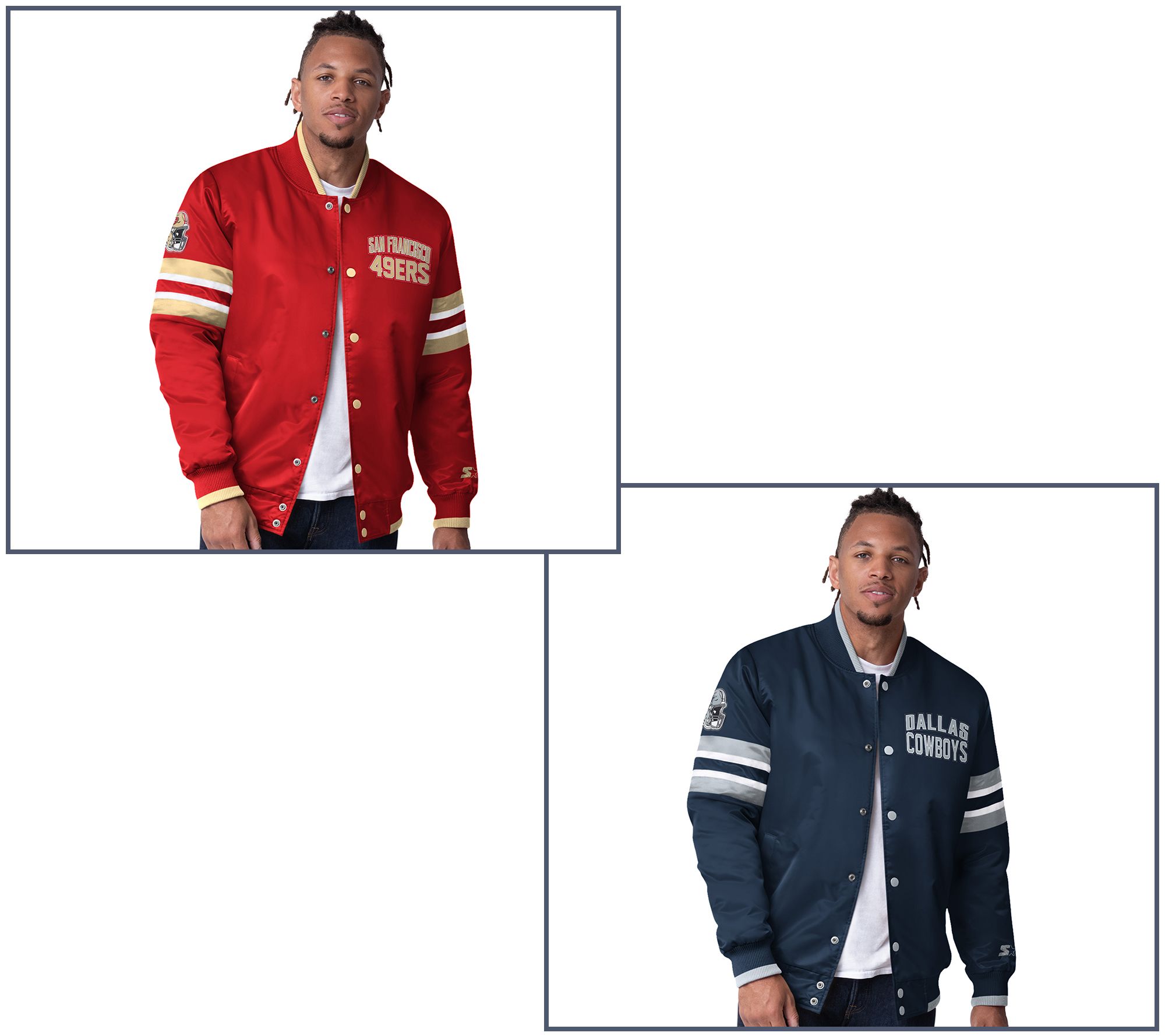 NFL Starter Satin Twill Snap Front Jacket - QVC.com