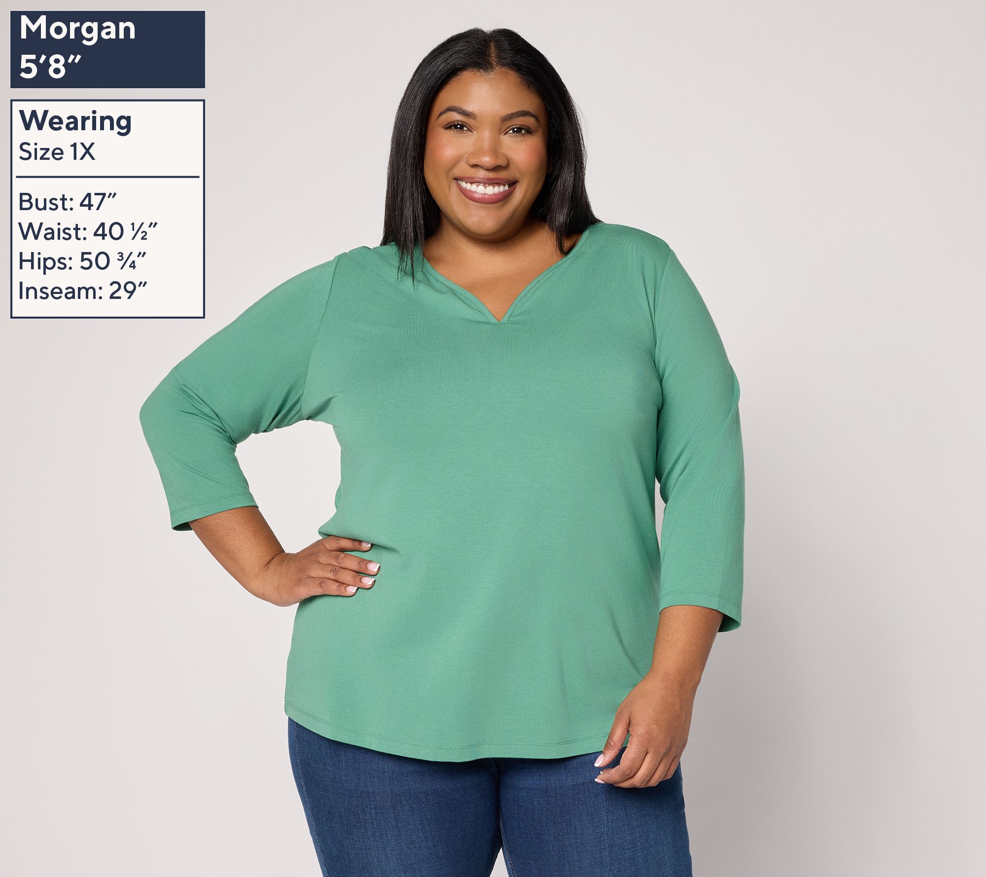 Denim & Co. Essentials So Soft Jersey Sweetheart Neck Top - QVC.com