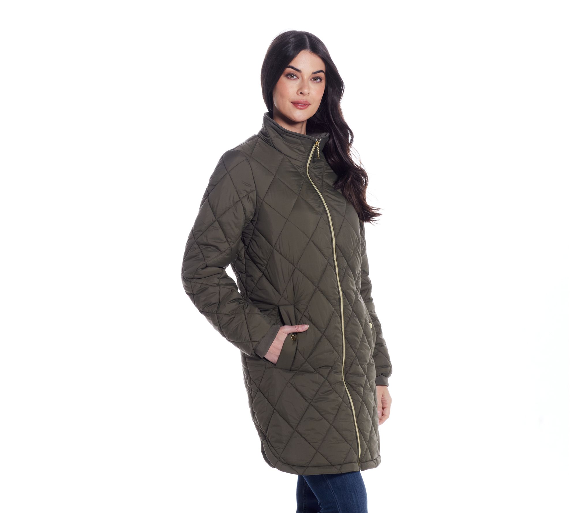 Weatherproof Quilted Zip Front Walker - QVC.com