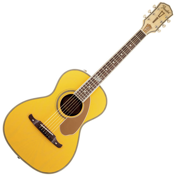 Fender Ron Emory Loyalty Parlor Acoustic Guitar, Ash Butterscotch