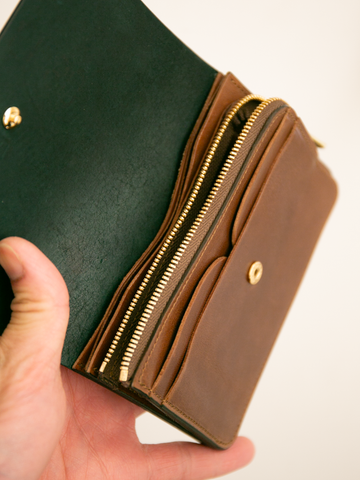 forme Hand Wallet Combi (Cordovan Black×Brown) – RECTOHALL