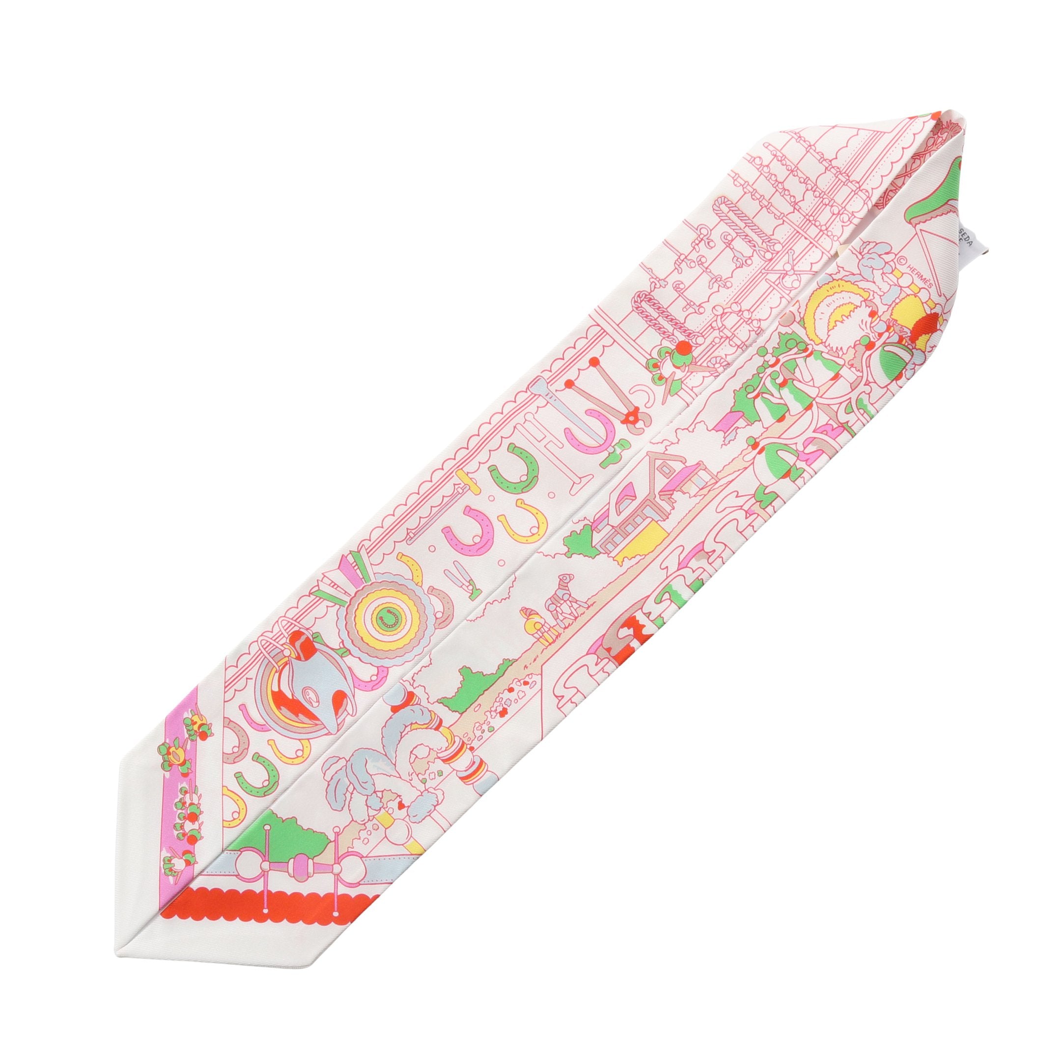 ツイリー Pony Pit Stop リボン スカーフ シルク オフホワイト