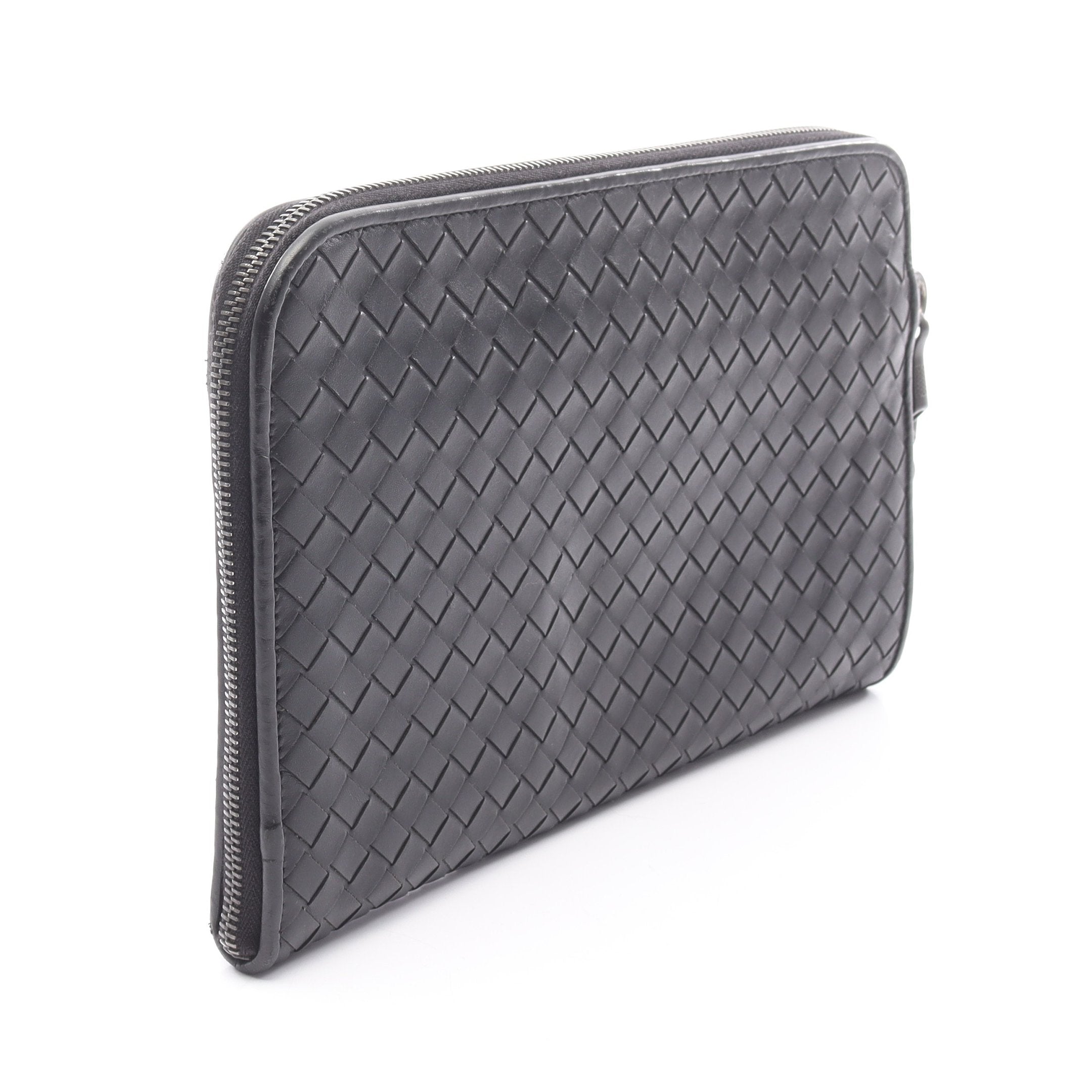 イントレチャート ドキュメントケース クラッチバッグ レザー ブラック