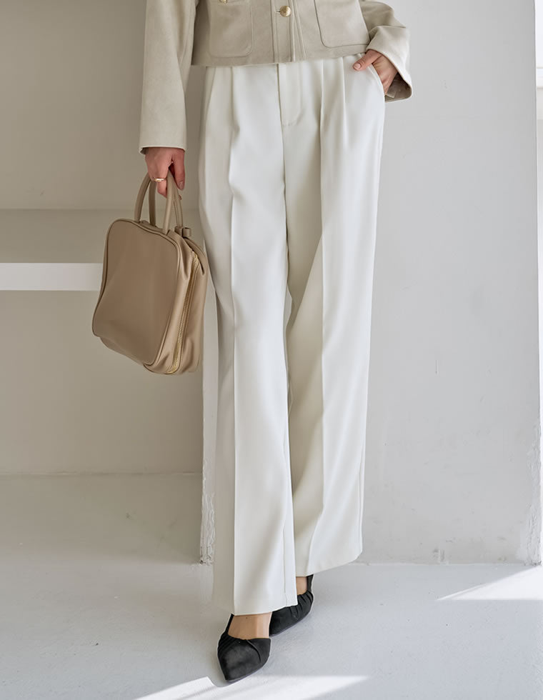 ダブルタックカラーワイドパンツ - パンツ通販 | 人気レディース