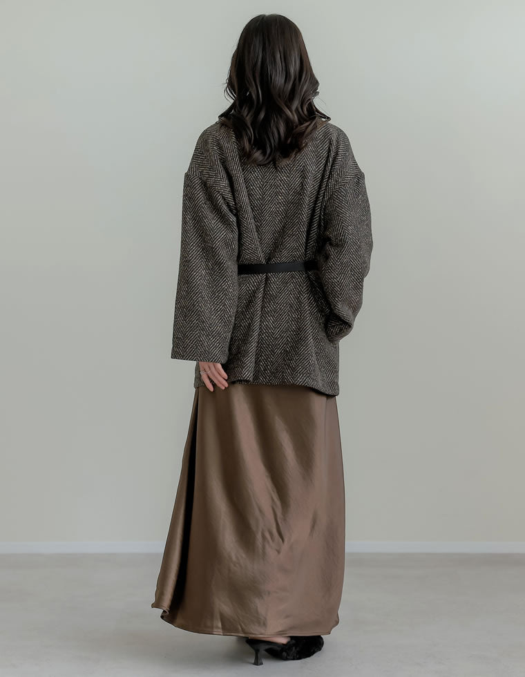 ヘリンボーンダブルジャケットコート - ジャケット/アウター通販