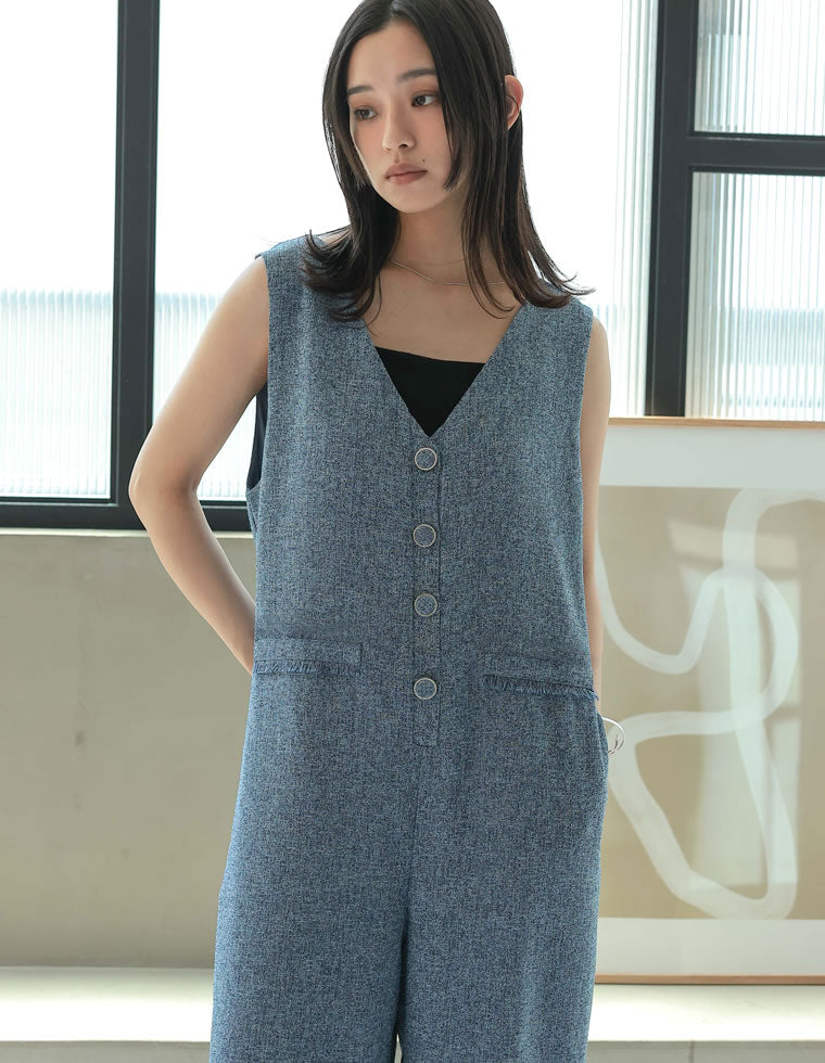 サマーツイードVネックオールインワン - オールインワン通販 | 人気