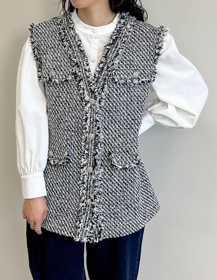 フリンジツイードベスト - ジャケット/アウター通販 | 人気レディース