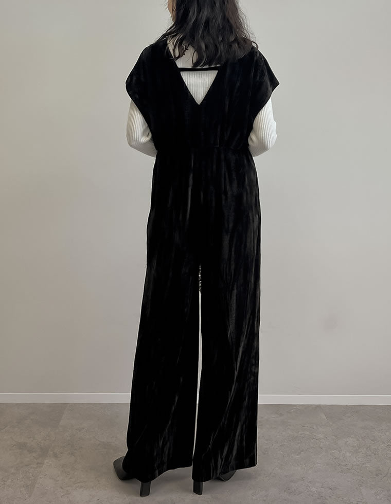 ベロアVネックオールインワン - オールインワン通販 | 人気レディース