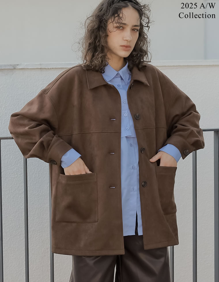 フェイクスウェードシャツジャケット - ジャケット/アウター通販