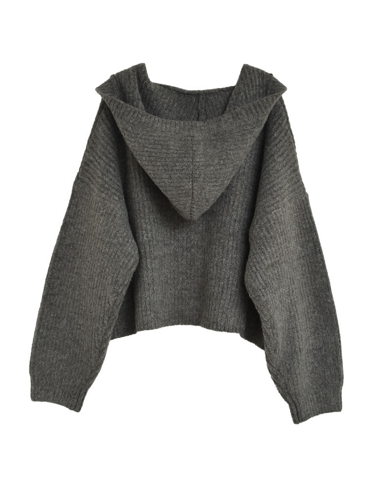 片畔編みフーディニットカーディガン - トップス通販 | 人気レディース