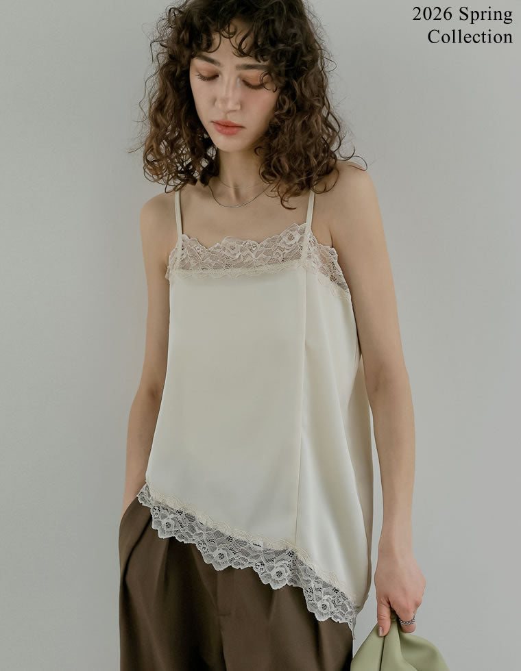 サテンレースキャミソール - トップス通販 | 人気レディース