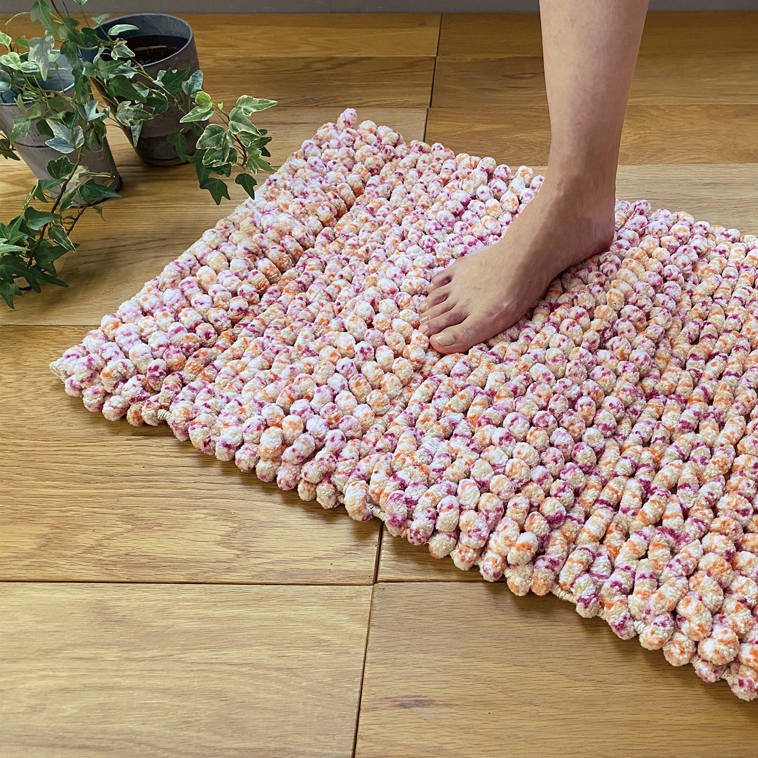 SALE 50％オフ】ハータ バスマット マイクロシェニール ブルー