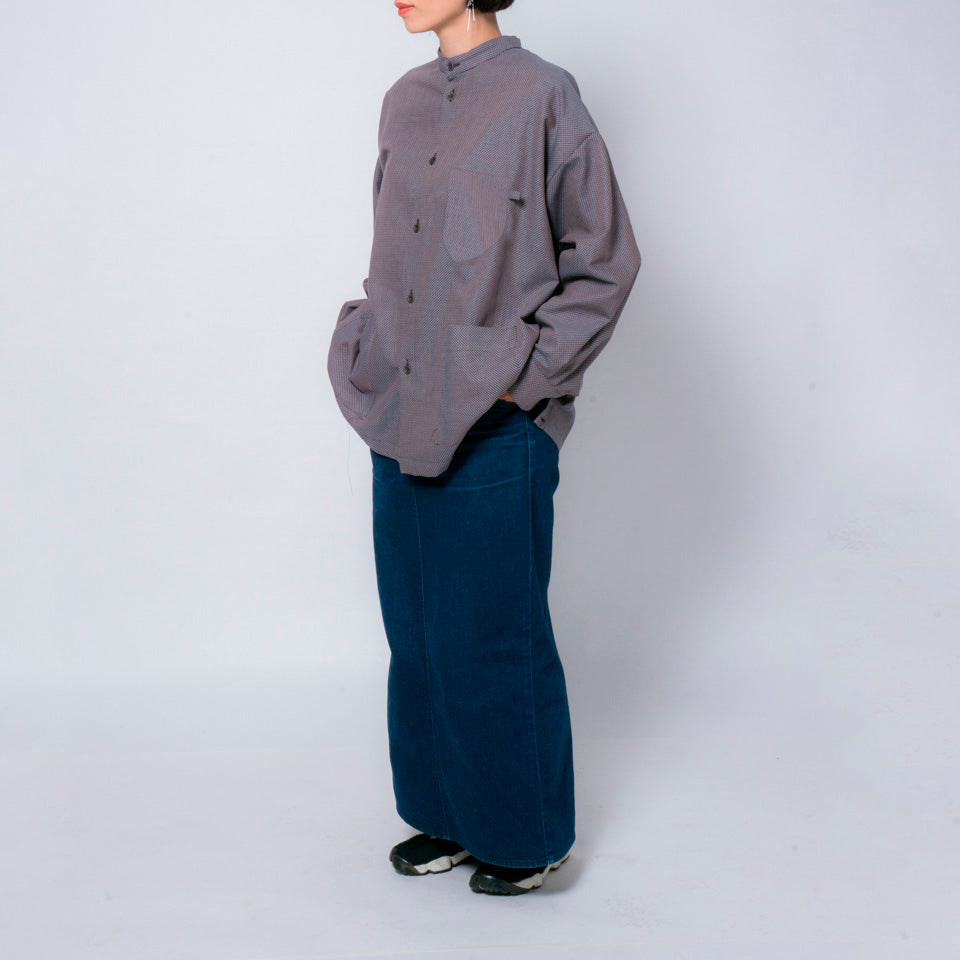 ふたばのかぜ」バンドカラーシャツ（ブラウン）/UNISEX – ひなた工房