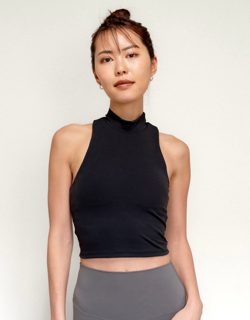 LUIS ハイネック クロップド タンクトップ -black- – RESELVES