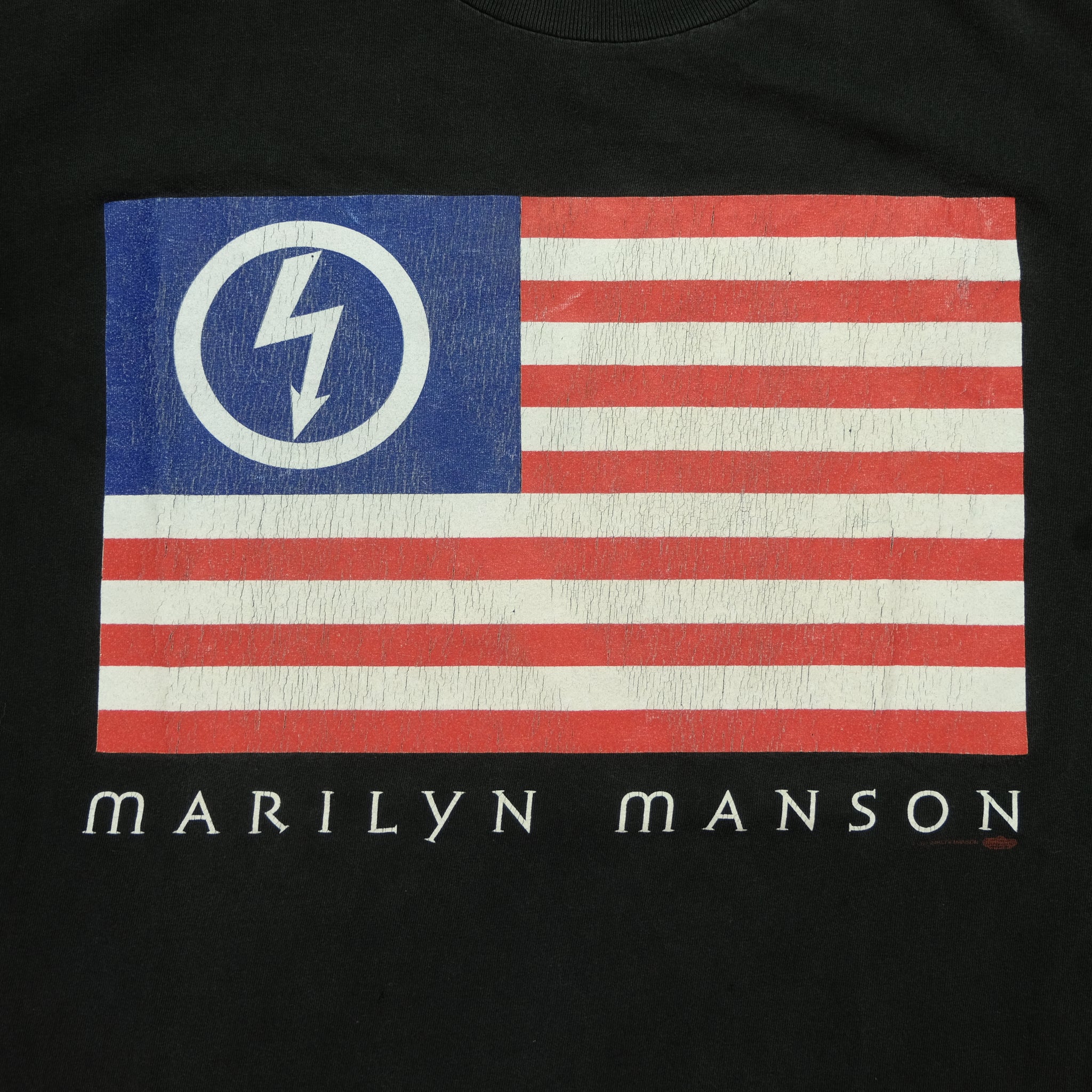 Vintage 1997 Marilyn Manson Remix & Repent Album Tour USA Flag Tee