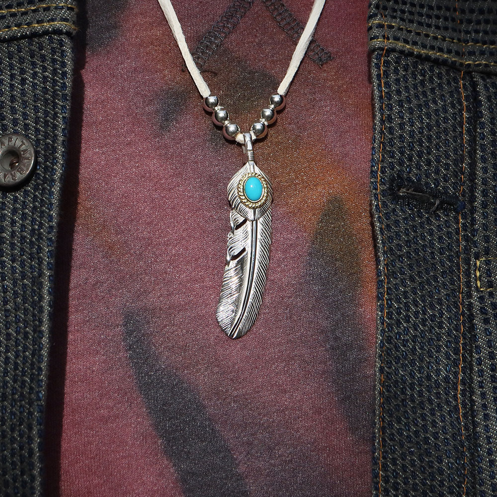 TADY&KING特大ハートSVフェザー金縄ターコイズ ALL ITEM TADY＆KING