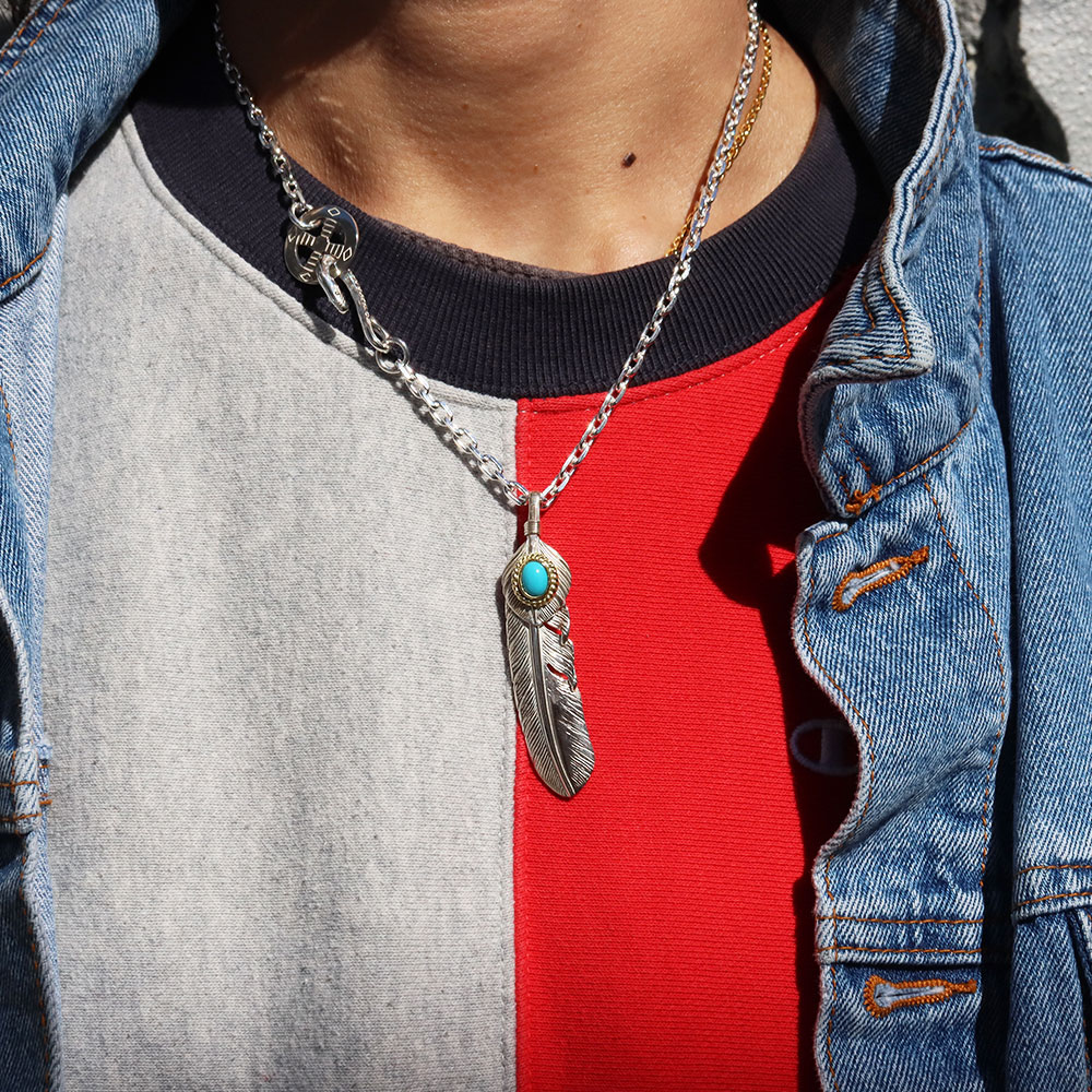 TADY&KING特大ハートSVフェザー金縄ターコイズ ALL ITEM TADY＆KING