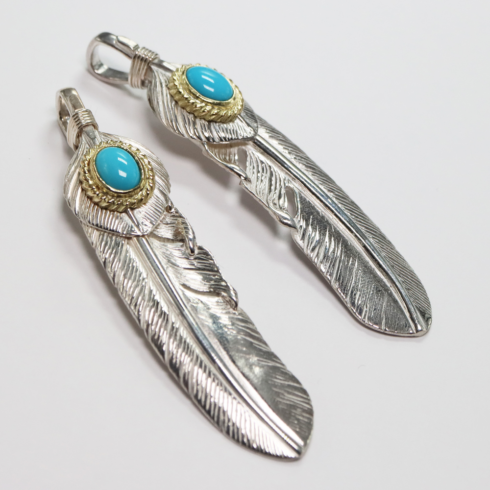 TADY&KING特大ハートSVフェザー金縄ターコイズ ALL ITEM TADY＆KING