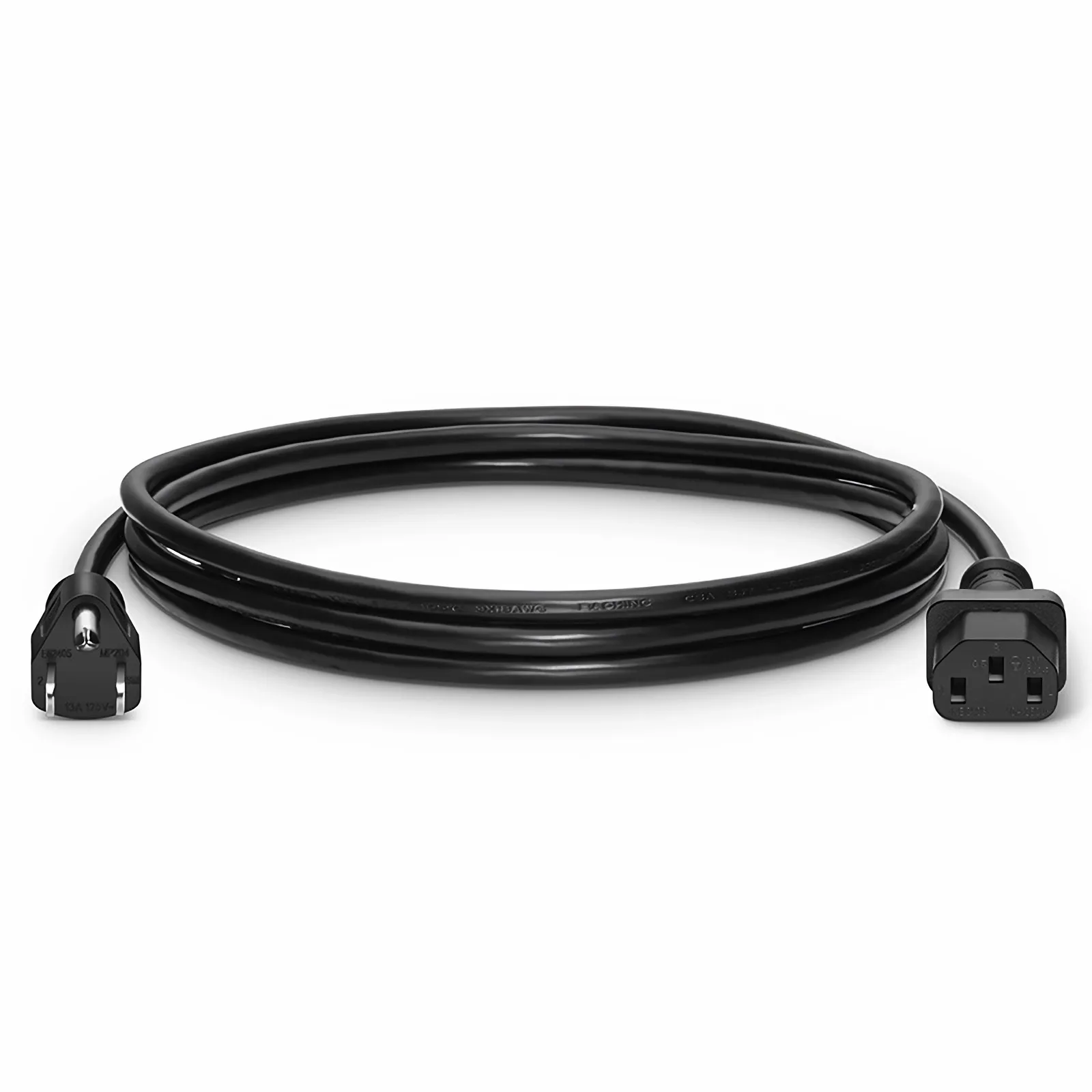 10ft(3m) 16AWG 125V/10A 電源コード(NEMA 5-15P - IEC60320 C13、黒色