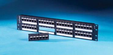 Category 6 48 Port TechChoice Flat Patch Panel, T568A/B, 2 RU