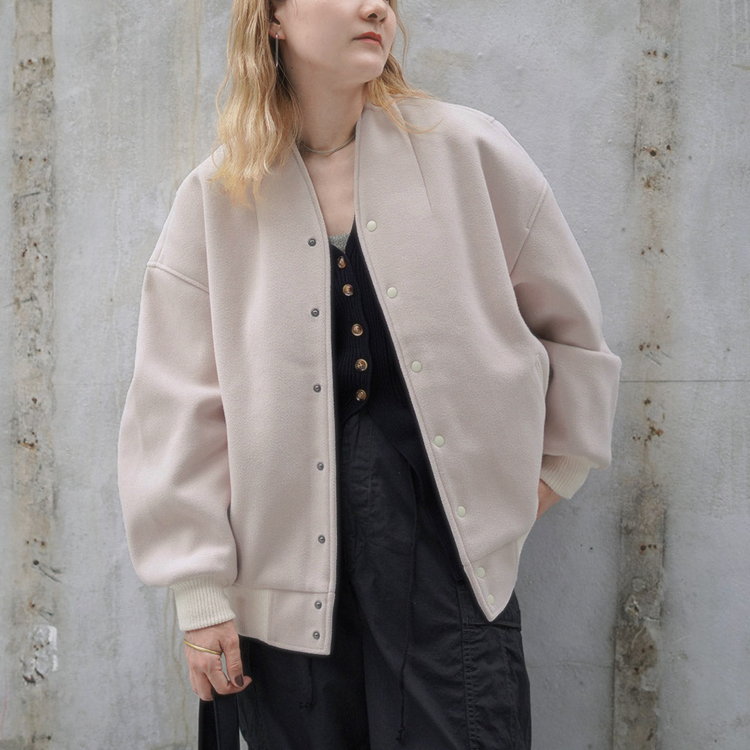 KHA:KI（カーキ） カラーレス バーシティージャケット / レディース