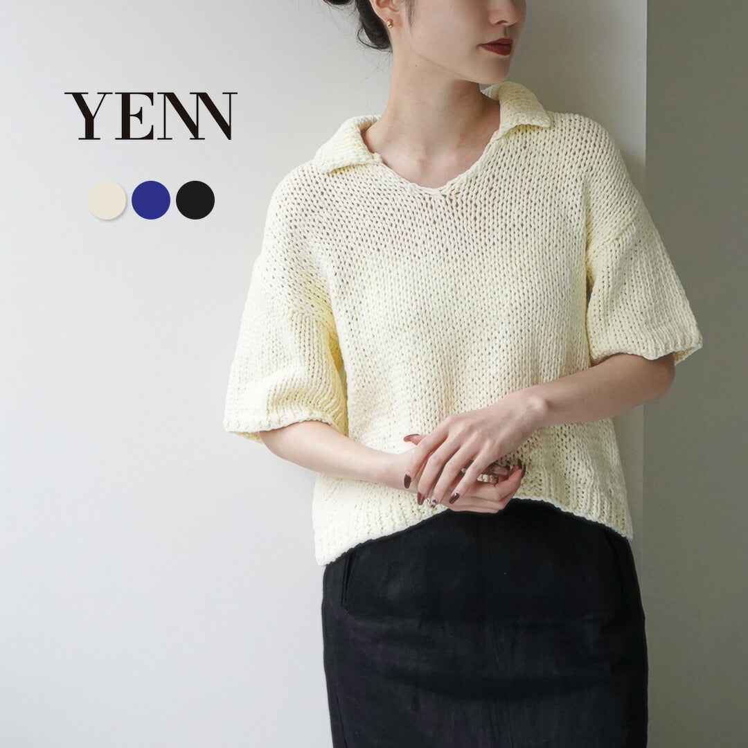 30％OFF】YENN（イェン） ハンドニット ポロカラー プルオーバー