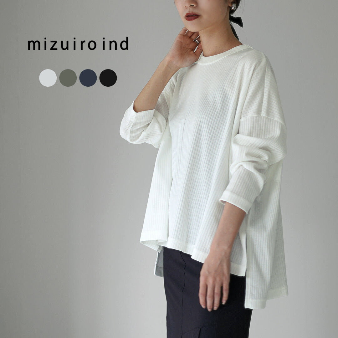 mizuiro ind（ミズイロインド） クルーネック ワイドTEE / レディース