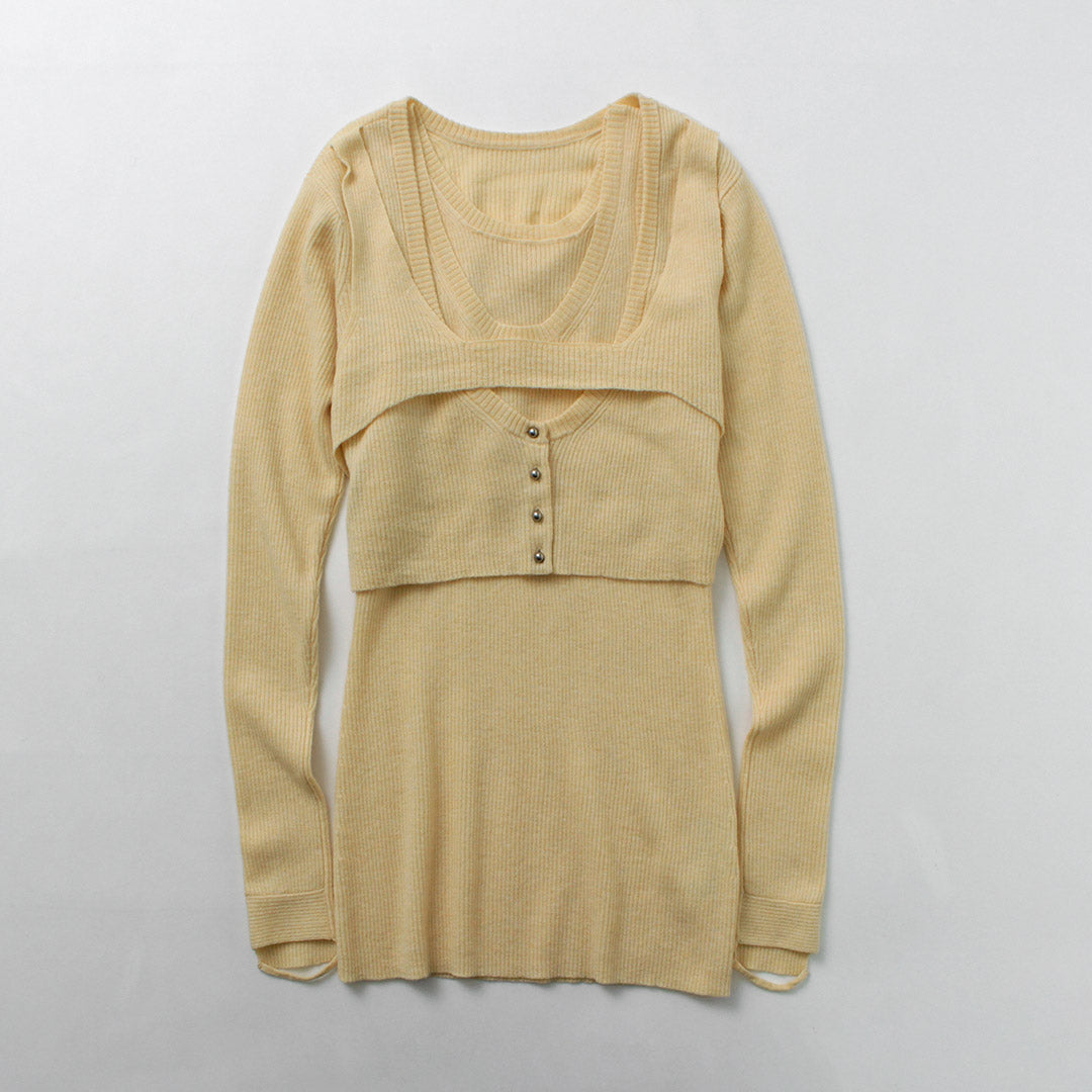 A CCORDION（アコーディオン） レイヤード トップスセット