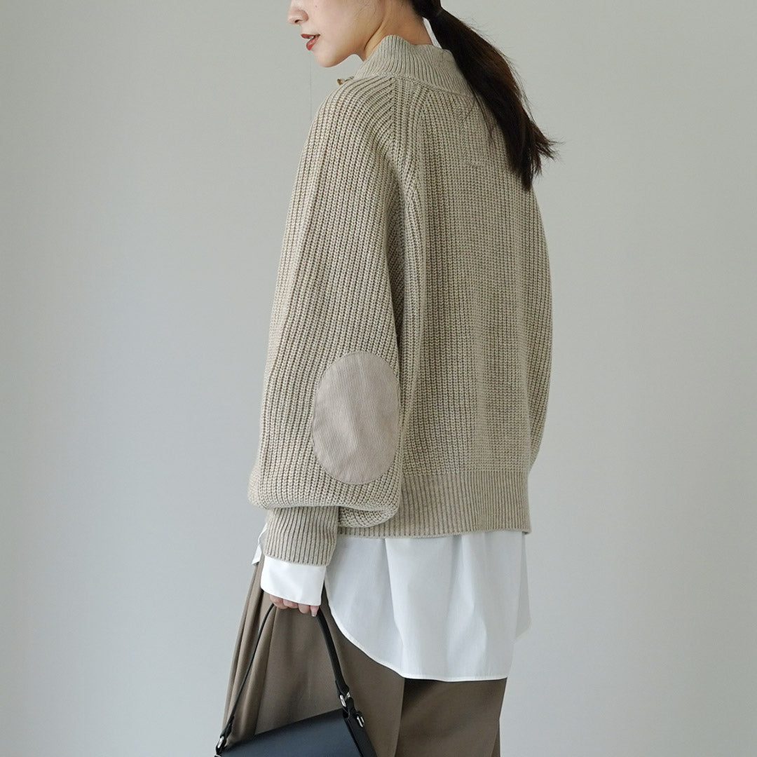 KHA:KI（カーキ） ハーフジップ ミリタリーニット / レディース