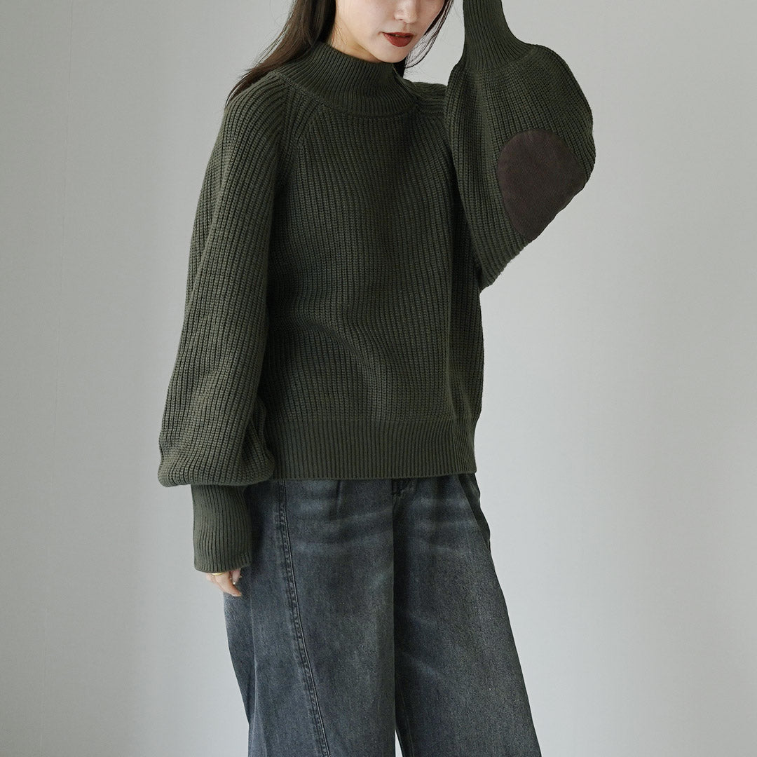 KHA:KI（カーキ） ハーフジップ ミリタリーニット / レディース