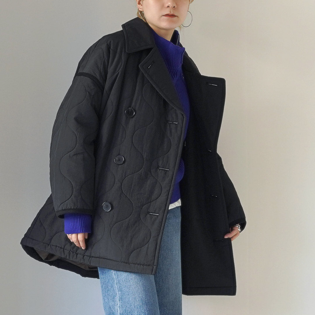 KHA:KI（カーキ） ミリタリーキルト ピーコート / レディース