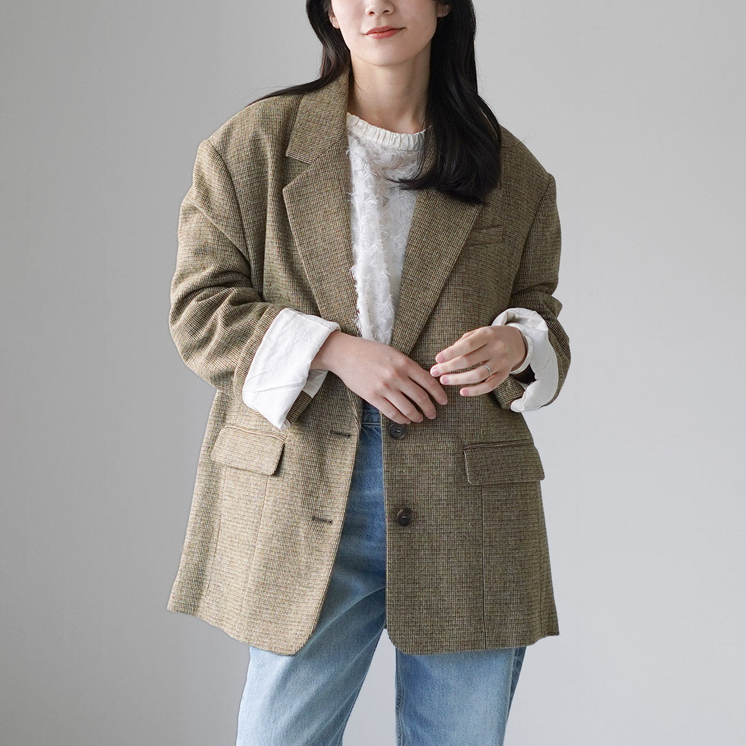 ETRE TOKYO（エトレトウキョウ） チェックツィードテーラージャケット