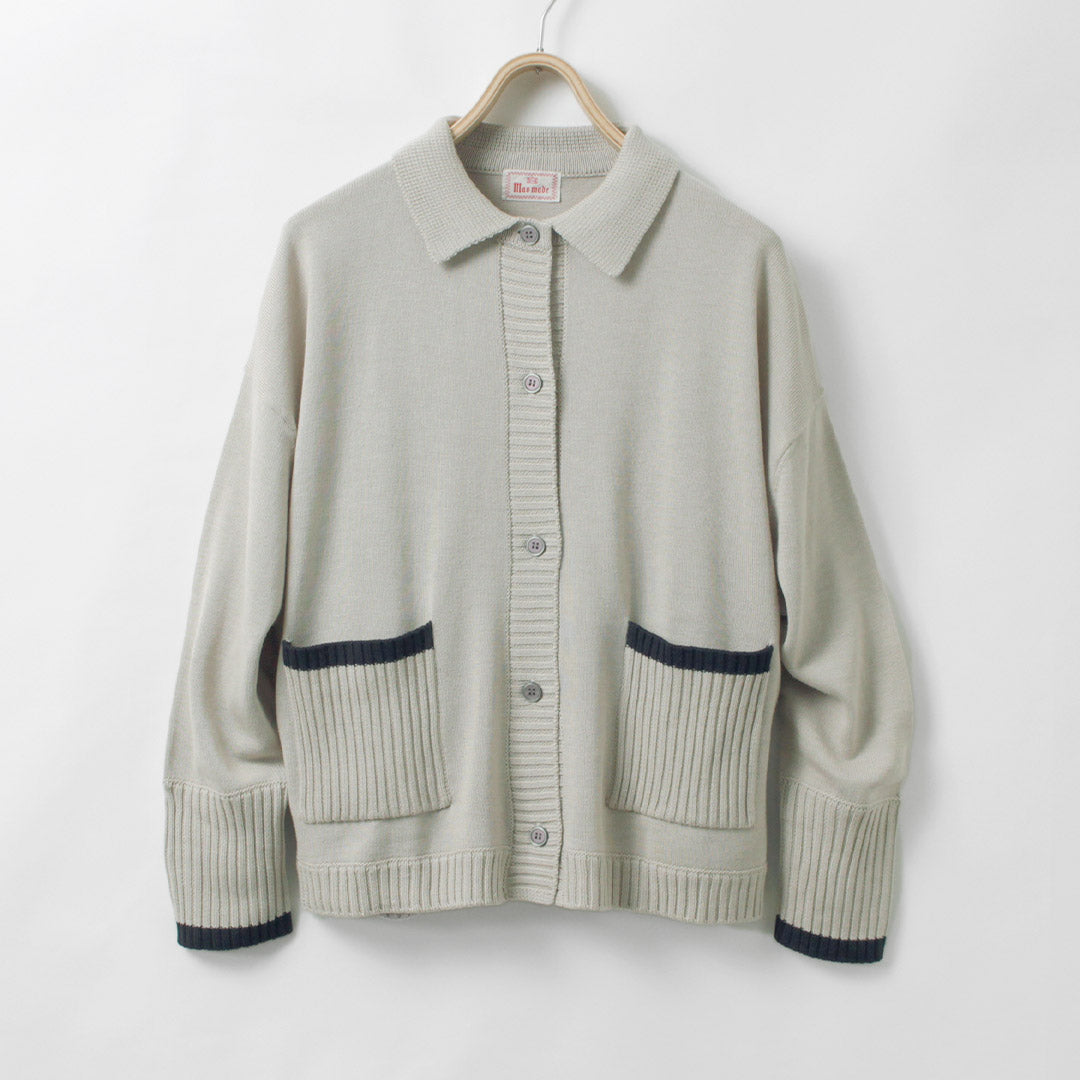 MAO MADE（マオメイド） アクリルコットン 配色ライン ポロ