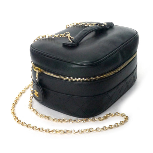 OLD CHANEL チェーン付ビコローレ ココチャームバニティ（黒