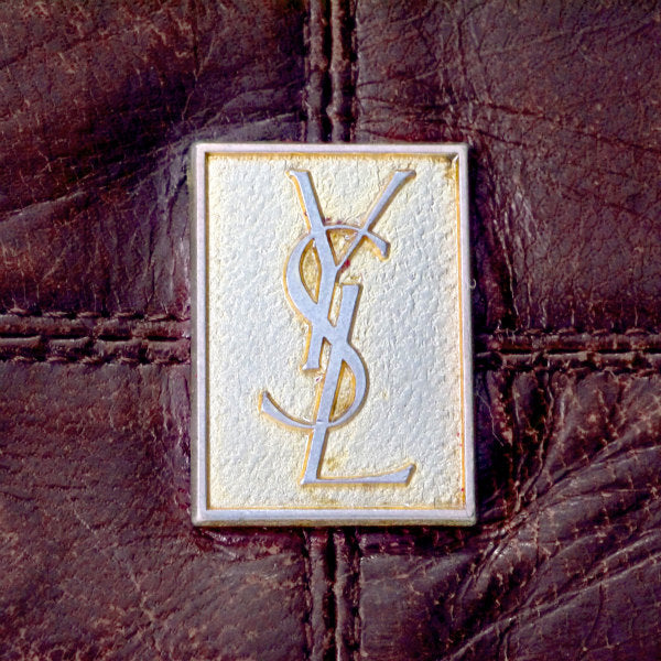 YVES SAINT LAURENT ロゴ コインカードケース（ボルドー） – Vintage