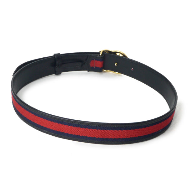 OLD Gucci シェリーラインGGバックルレザーベルト（青） – Vintage