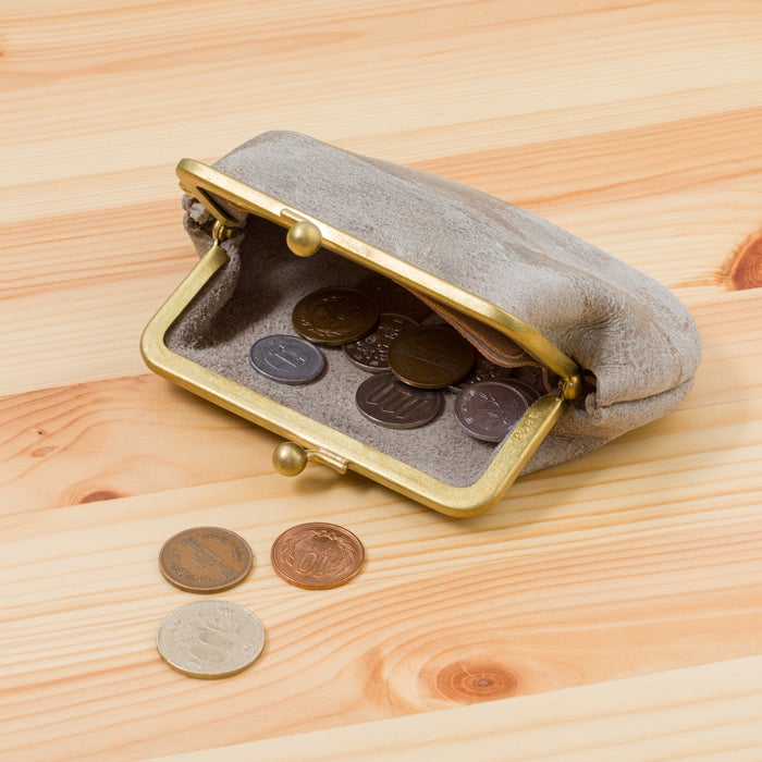 N25 レザーがま口ウォレット（クーズーストーン・中）