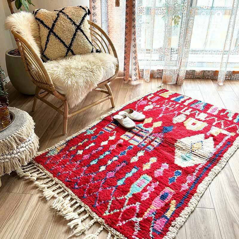 ボシャルウィット ボヘミアン ダイヤモンドパターンラグ モロッコラグ