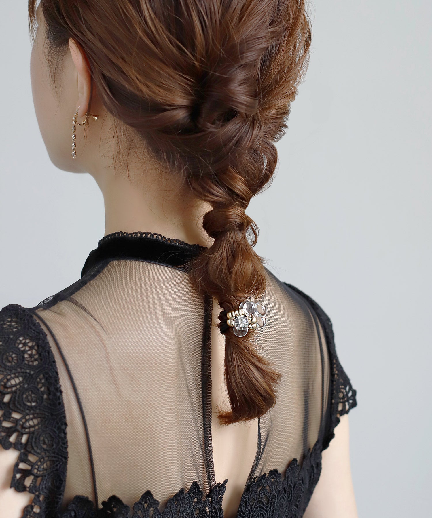 ANEMONE】クリア×メタルスフィアヘアゴム｜アネモネ・シエナロゼ