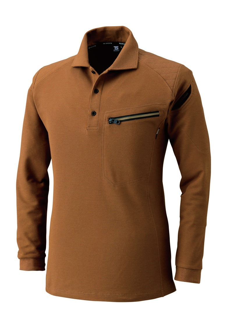 TS DESIGN 5105 藤和 交織鹿の子 男女ユニセックス 肩刺し子仕様・長袖