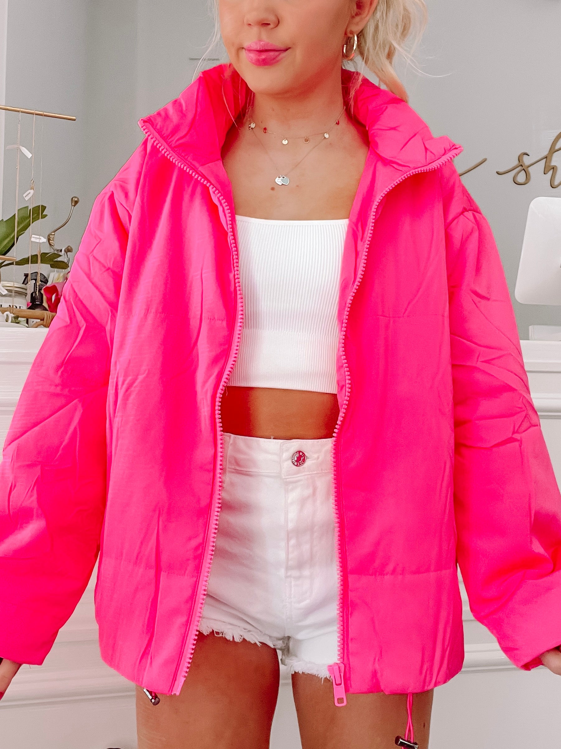 The Zip and Zap Neon Pink Jacket | Sassy Shortcake