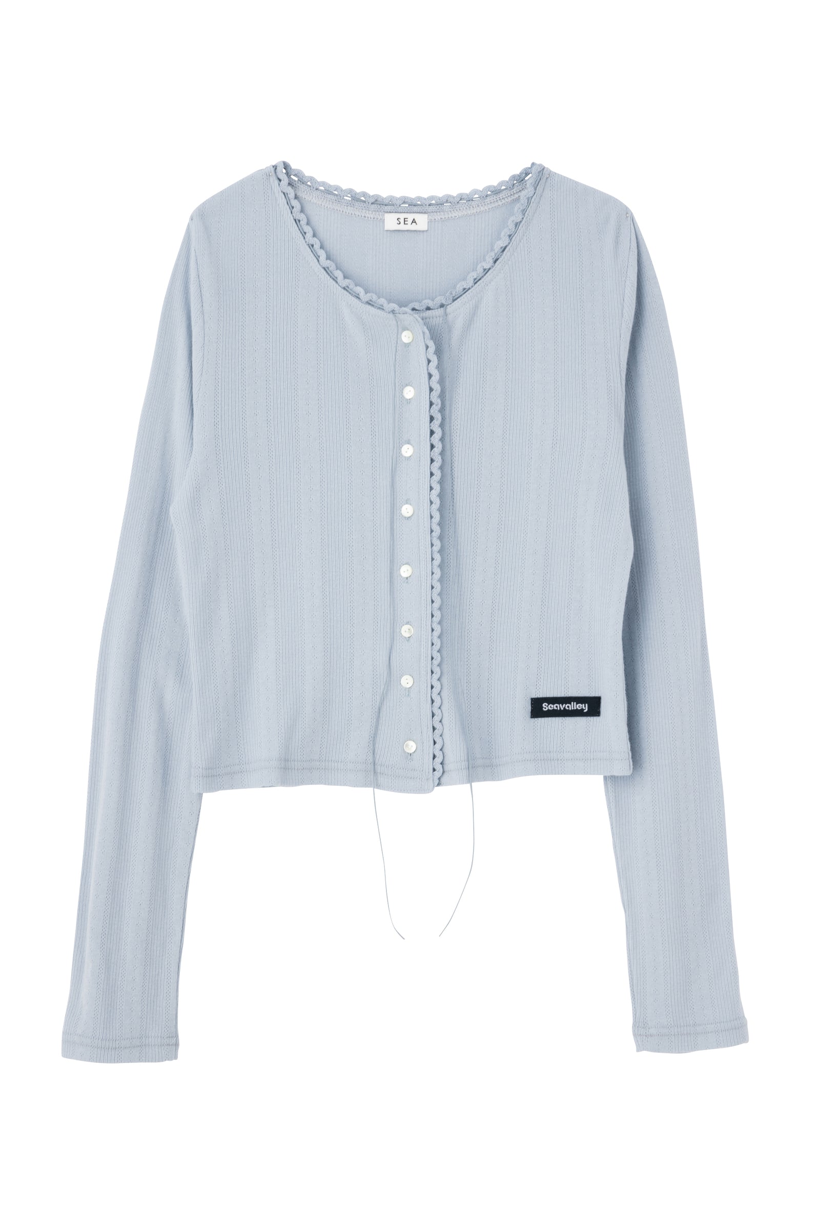 SEA EYELET RIBBED CARDIGAN