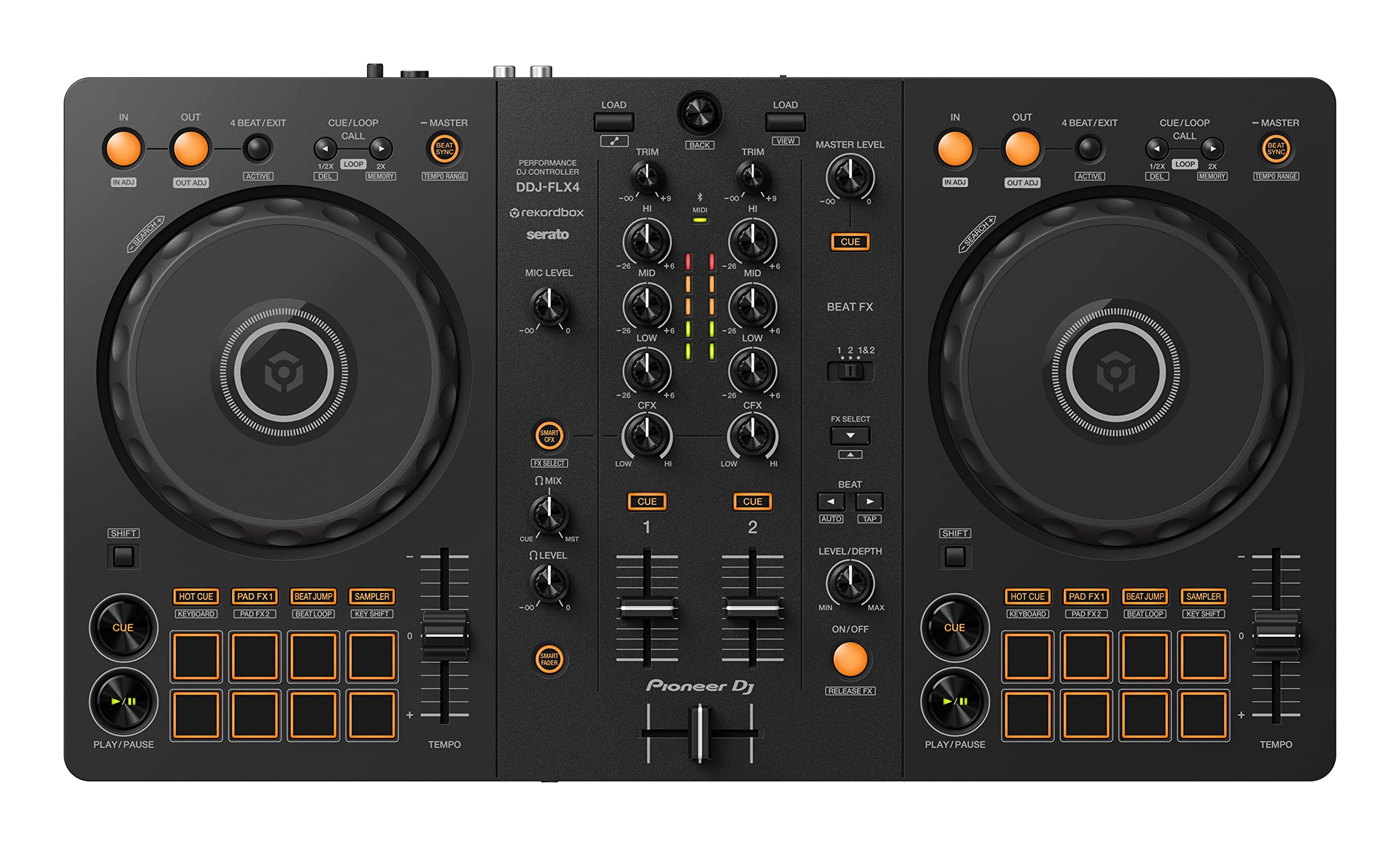 PIONEER DDJ-FLX4 - Portable 2-Channel rekordbox DJ and Serato Controll