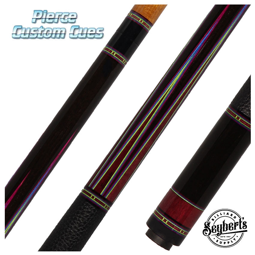 Jim Pierce Custom Cues - Ebony with 6 Purpleheart Points - 2