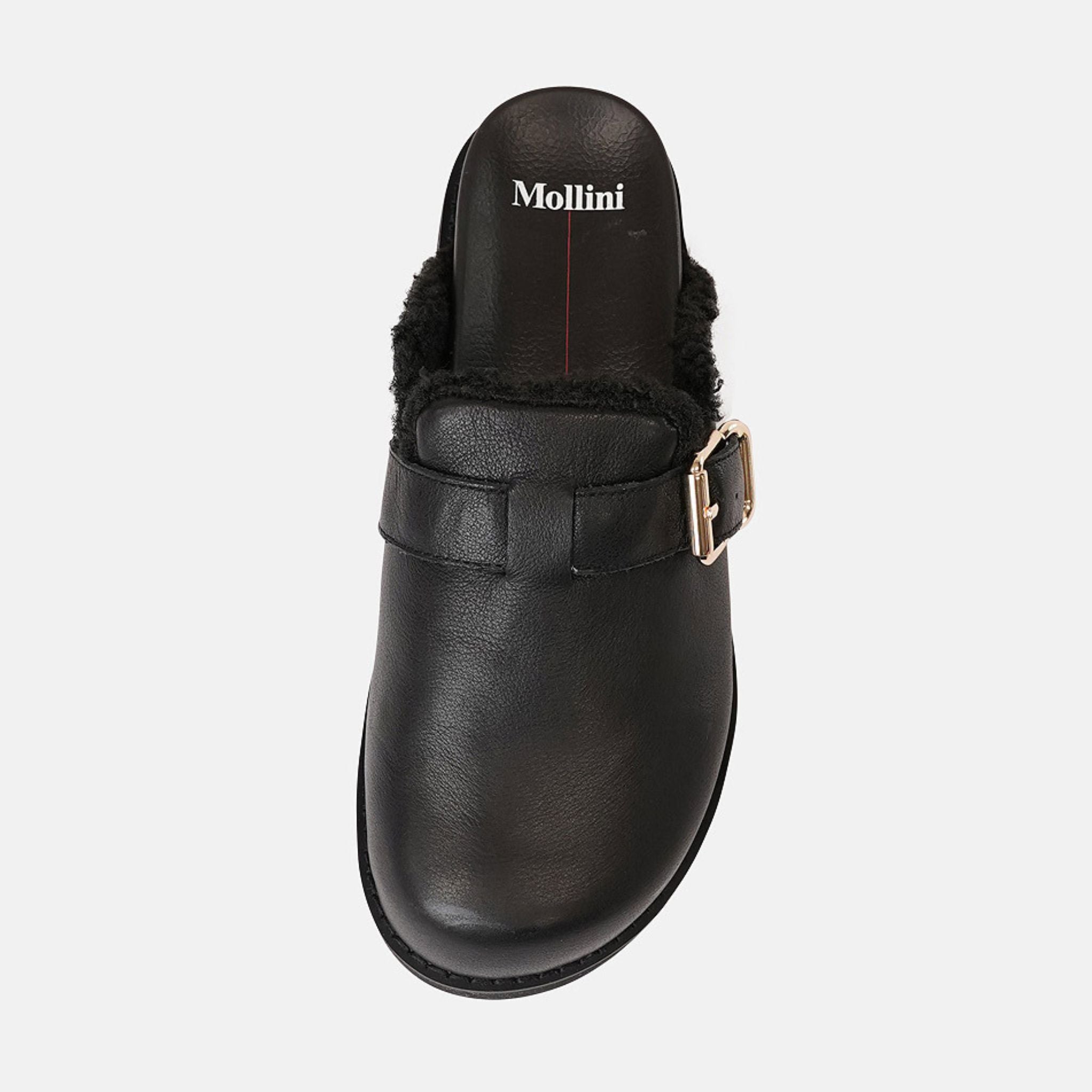 Merchah Black Leather Mules by Mollini – Shouz