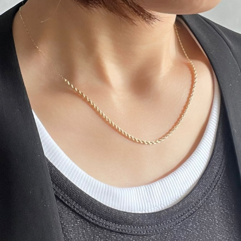 K10 イエローゴールド パイプロープネックレス レディース ゴールド